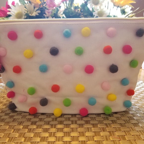 Bags Large Pom Pom Cosmetic Bag Poshmark